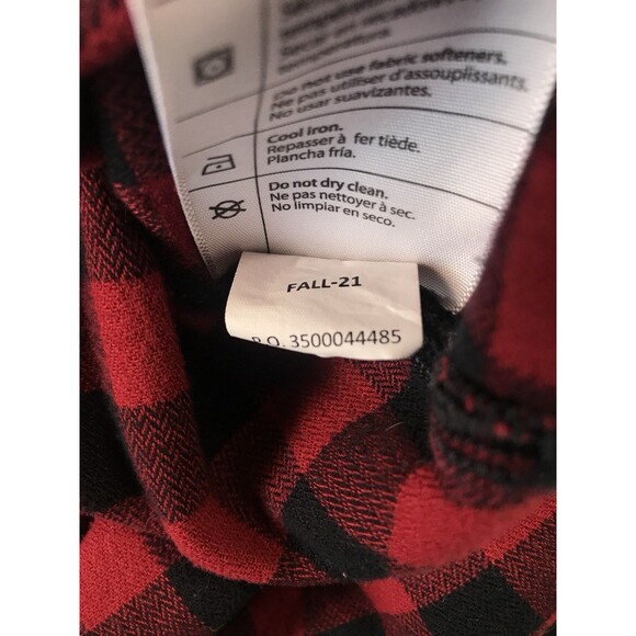 Carhartt Red Black Check Rugged Flex Loose Fit Flannel Button Up Shirt Medium - Picture 10 of 13